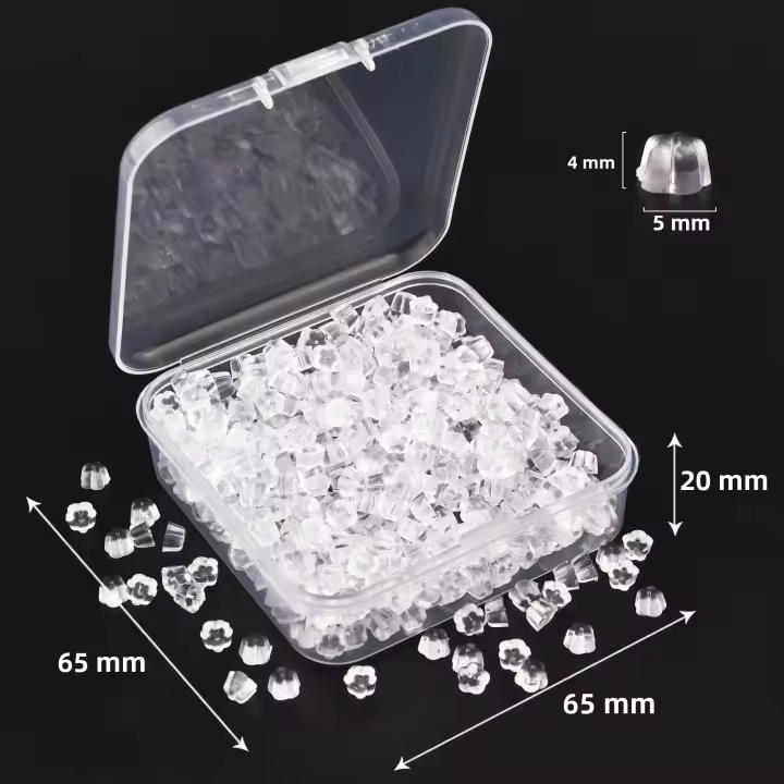 Caja De Tapones Para Orejas De Silicona Y Aleación De Goma Para Joyería DIY Estilos Múltiples 100-1040pcs/Box Accesorio De Fabricación De Joyas - 1