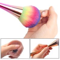 Brocha De Polvo Dorado Profesional Para Arte De Uñas Y Maquillaje Grande Herramienta De Cosméticos Para Rostro - details 6