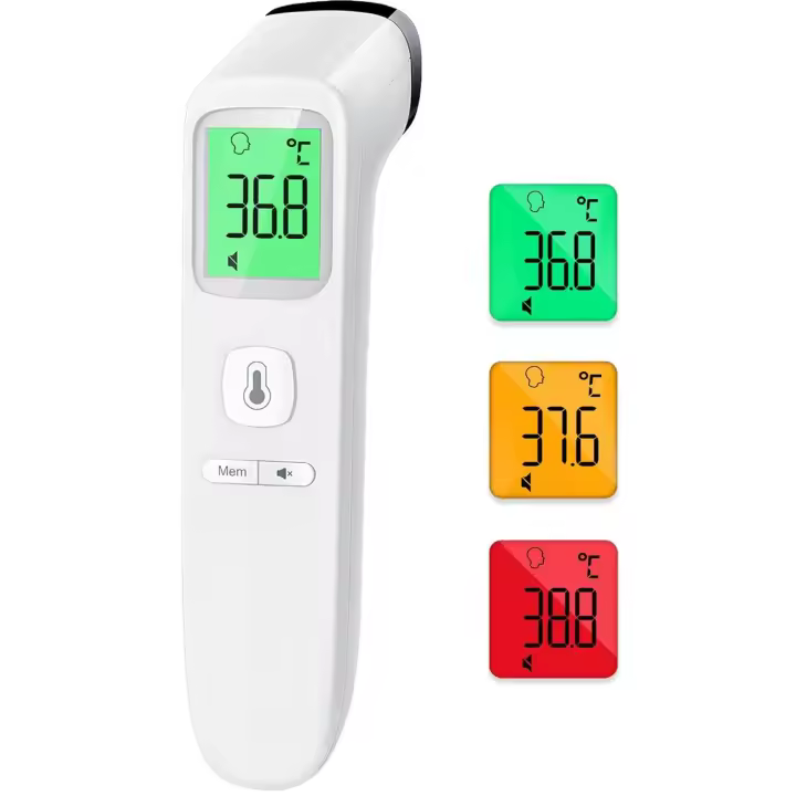 Termómetro De Frente sin contacto para adultos, termómetro digital infrarrojo para niños, precise conferencies with LCD Pantalla - 1