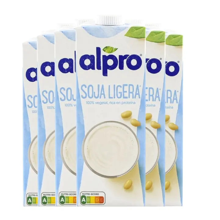 Bebida de soja ligera Alpro 100% vegetal 1 litro pack 6 bricks - 1