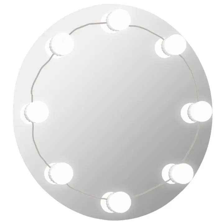 Espejo de pared sin Marco with Luces LED Redondo de Vidrio, Espejo de maquillaje - 1