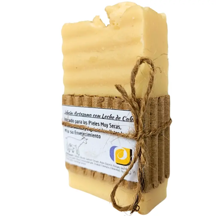 Jabón Artesanal Natural con Leche de Cabra. PumarShop Cinnia Natura. Hidratante y Antiarrugas. Indicado para Pieles Muy Secas y Agrietadas. Psoriasis. Nutritivo. Jabón Artesano - 1