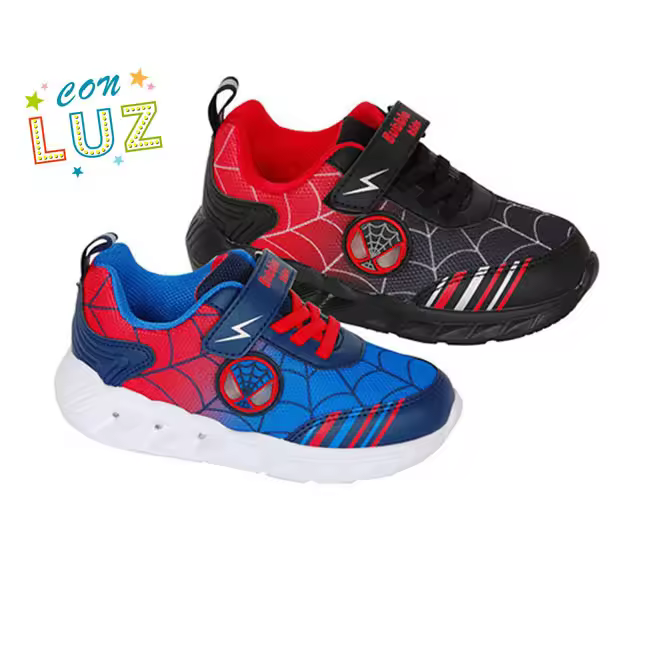 Deportivas con Luces para niño  Bubble Kids cierre cordones y velcro Aracnido - 1
