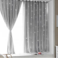 Cortinas De Blackout Con Patrón De Estrellas Para Niños Decoración De Habitación Y Sala Modernas 100% Poliéster Cortina Individual - details 14