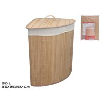 Gissed-Cesta de Ropa Sucia de Bambú para Esquina - 50L - Elegancia y Espacio - details 2