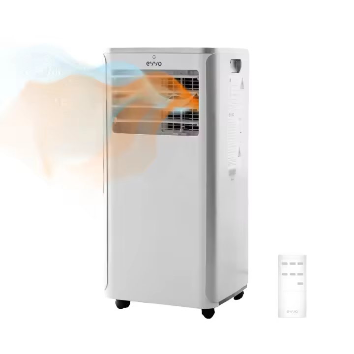 EVVO Aire Acondicionado Portátil Frío y Calor, Clase A, 9.000 BTU, Control Remoto y Temporizador 24h, 4 en 1, Deshumidificador, Ventilación, Hasta 20 m2. (Modelo: CLIMA P9 Frio y Calor) - 1
