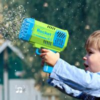 Pistola De Burbujas Eléctrica Portátil Para Niños Con Luz Interacción Parental Sin Batería 40 Agujeros Juguete De Agua - details 11