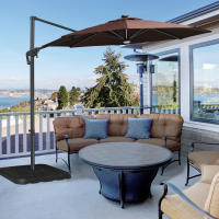 Outsunny Base de Sombrilla de 4 Piezas Rellenable de Agua 90 kg o Arena 130 kg Pesos para Base Cruzada de Parasol para Jardín Terraza Patio 98x98x13 cm Negro - details 2