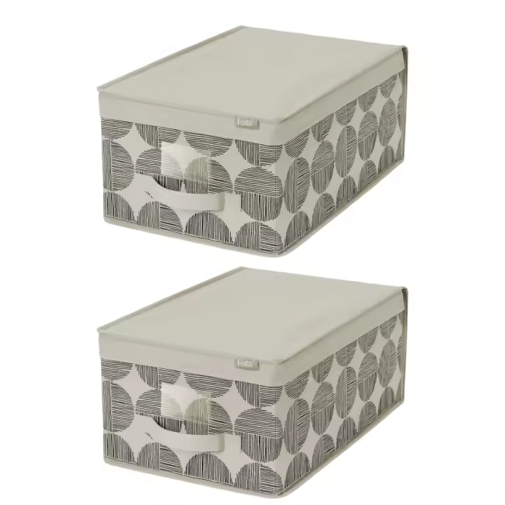 Cajas de almacenamiento de tela con tapa, Cosatto, 30 x 45 x 20 cm. 2 cajas para guardar ropa en el armario. - 1