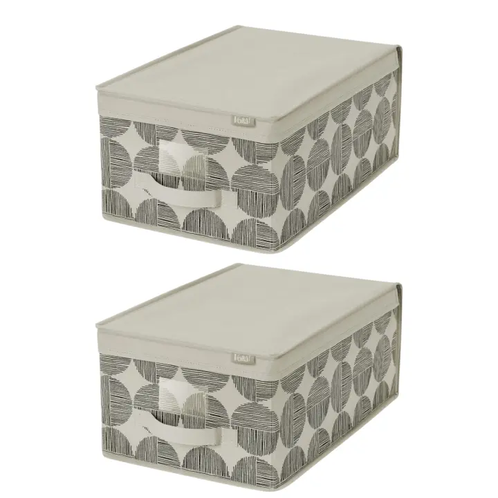 Cajas de almacenamiento de tela con tapa, Cosatto, 30 x 45 x 20 cm. 2 cajas para guardar ropa en el armario. - 1