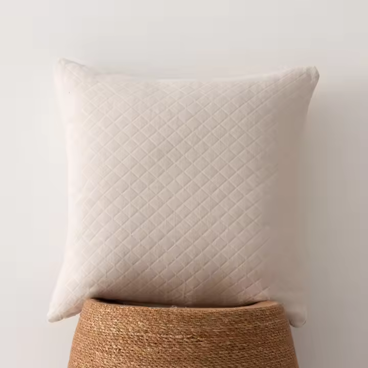 GAMUSI - Pack 2 fundas cojín jacquard liso África 45x45 cm - Fundas decorativas con cierre cremallera en algodón combinado - 1