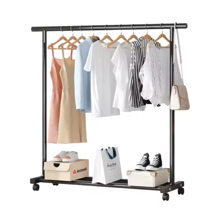 LUTODY - Perchero Pie de Burro Rueda Giratoria con Estante - Multifuncional para Organizar Zapatos, Bolsos y Accesorios - Ideal zapatero para Salón, Dormitorio, Sala de estar, Recibidor y Entrada - 1