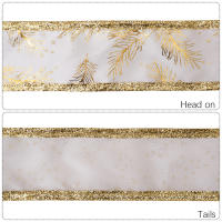 Cinta De Encaje Dorado Para Decoración De Hogar Cinta Vintage Delineada Con Dorado Para Manualidades DIY Decoraciones De Navidad Bodas Suministros De Cintas De Poliéster 2 Pulgadas - details 2