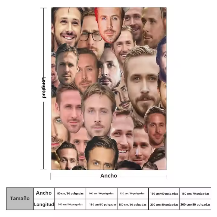 Manta De Cosplay De Ryan Gosling Para Camping Essentials Para Dormitorio Suave De Poliéster 100% Coral Fleece Rectangular Para Adultos - 1