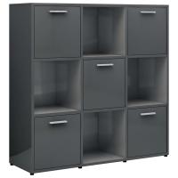 vidaXL Estantería madera contrachapada 90x30x90 cm Blanco, Negro, Gris Mueble Almacenaje Estantería para Oficina, Estudio, Dormitorio Estantería/Librería/ mueble de Almacenamiento - details 7