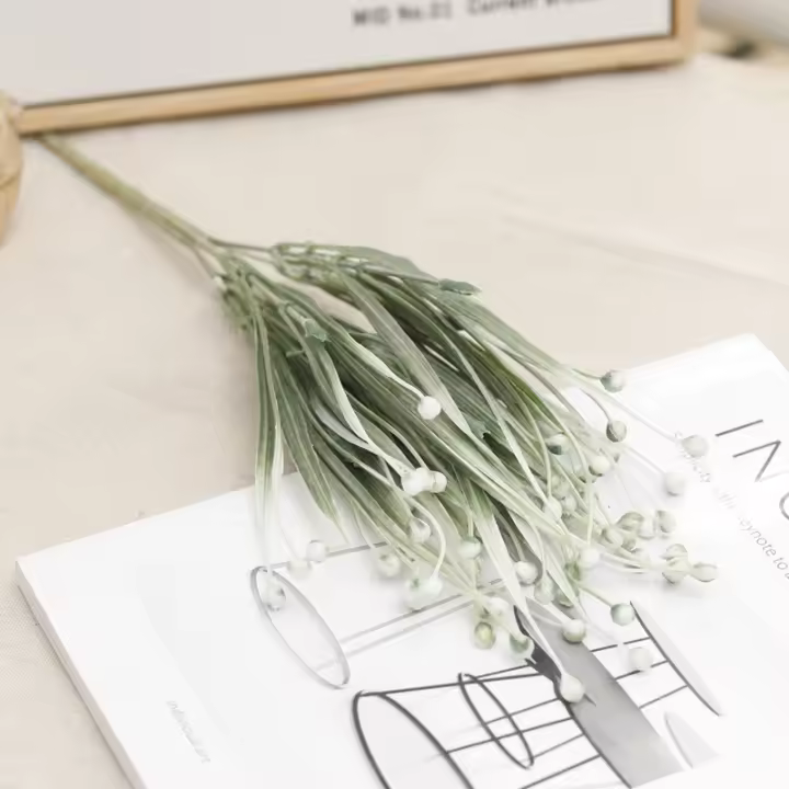 Planta Artificial Verde De Berenjena Para Decoración De Jardín En Casa Accesorio De Boda Fiesta De Navidad Flores Falsas Para Arreglo De Manualidades - 1