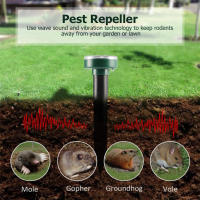 Repelente De Rata Solar Y Ultrasonido 1/2/4PCS Repelente De Serpientes Y Insectos Alta Potencia Vibración IP64 Carga Con El Sol Para Jardín - details 1