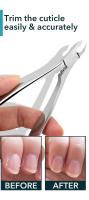 Tijeras De Cutícula Profesionales 1Pcs Herramienta De Manicura Y Pedicura Acero Inoxidable Cortador De Cutículas Con Resorte - details 2