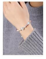 Pulsera Ajustable De Piel De Serpiente Azul Natural JD Para Mujer Estilo Dulce Con Cuentas De Ojo De Gato Joyería Regalo Tejida Con Piedra Semi-preciosa - details 6