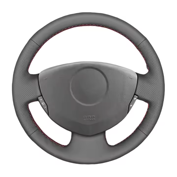 Cubierta De Volante Personalizada Para Coche Microfibra Cuero Para Renault Clio 2 Twingo 2 Dacia Sandero 2001-2014 Antideslizante Resistente Al Desgaste Transpirable - 1