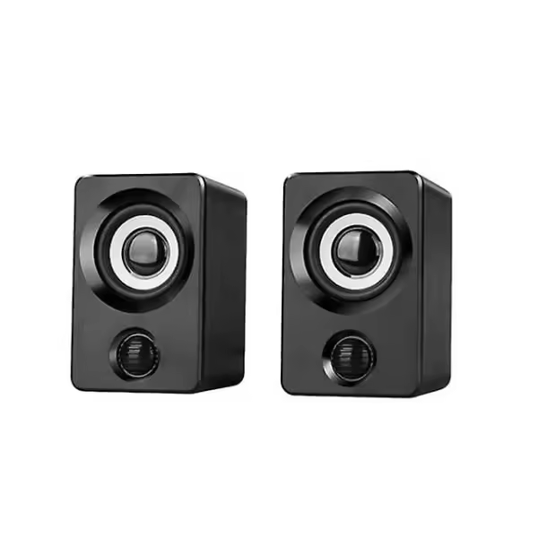 Minialt para cargador with Alimentación USB, cable de 1,3 m, 1 par de altavoces de graves | AltaVocos para ordenador (Negro) - 1