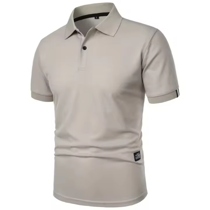 Camisa Polo Hombre Verano Manga Corta Color Sólido Transpirable Camiseta Ligera Para Fitness Estilo Callejero Cuello Redondo - 1