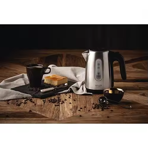 ADLER AD1273 Hervidor de Agua Eléctrico, Compacto, Acero Inoxidable, 1Litro, 1630W - 1