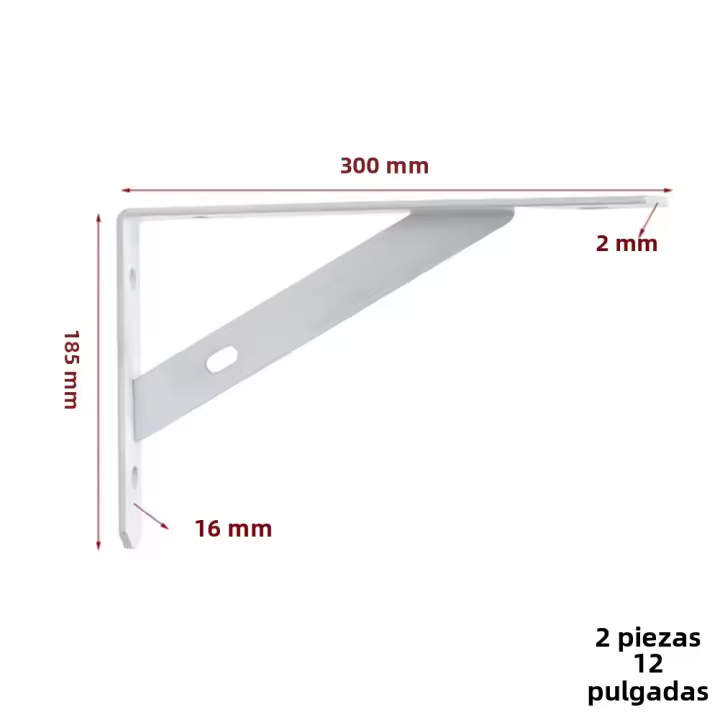 2pcs Soporte De Estante De Metal En Forma De L 6/8/10/12 Pulgadas Para Decoración De Hogar Expositor De Esquina Fortalecida Bracket De Ángulo Recto - 1