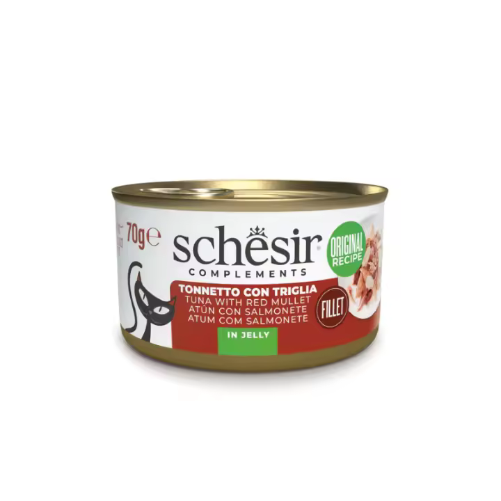 Schesir CAT Latas de Atún con Salmonete para Gatos (12 x 70 gr) - 1