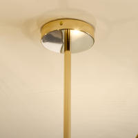 HOMCOM Lámpara Colgante Moderno Tipo de Araña Satélite Lámparas de Techo de Metal Casquillo E27 Máx. 25W para Salón Dormitorio Cocina 65x65x74 cm Dorado - details 3
