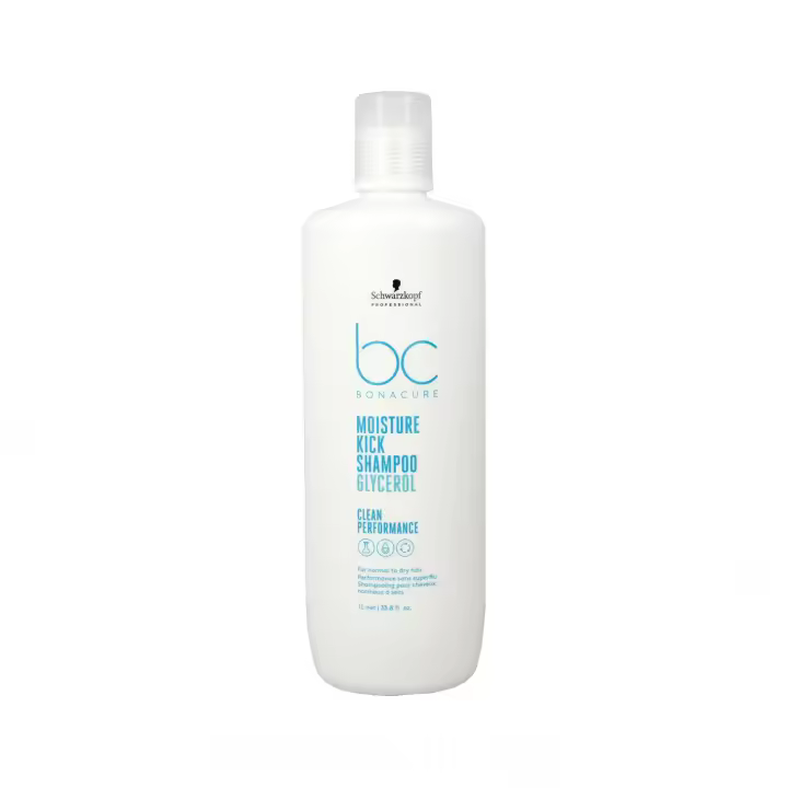 Schwarzkopf bonacure moisture kick champú glicerol 1000 ml, hidrata el cabello de normal a seco, texturizado, quebradizo o rizado. - 1