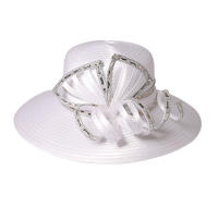 Sombrero De Encaje Blanco Elegante Para Mujer Con Lazo Satinado Para Boda Y Occasiones Formales Sombrero De Iglesia Derby - details 11