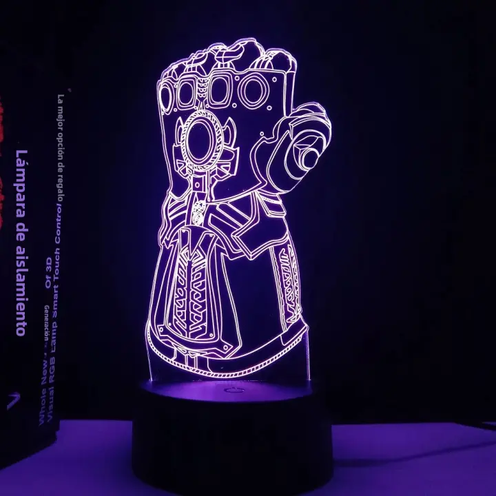 Lámpara De Mesa 3D Vision Colorida De Guantes De Thanos Con LED Luz Nocturna Acrylic Para Niños Regalo De Navidad Disney - 1