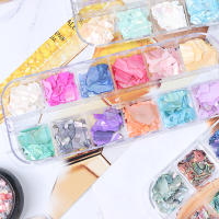 12 Grillas De Esmalte De Uñas Con Esmaltes De Concha De Abulón Decoración Natural 3D Para Manicura DIY Adornos De Belleza Herramienta De Técnica De Uñas - details 1