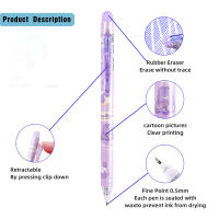6pcs Bolígrafo De Gel Erasable 0.5mm Tinta Azul/negra Suministros Escolares Oficina Estudiante Escritura Prueba Estaciónery - details 3