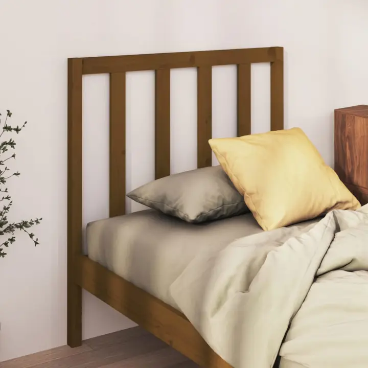 vidaXL Cabecero de cama madera maciza de pino marrón miel 96x4x100 cm - 1