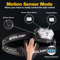 Lámpara Frontal LED De 9 Luces Fuertes Recargable Por USB Con Sensor De Movimiento Luz Portátil Para Pesca Camping Actividades Al Aire Libre - details 1