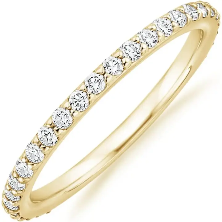 14K Chapado en oro cubic zirconia Diamond apilable eternidad bandas para Mujeres oro Amarillo 7 - 1