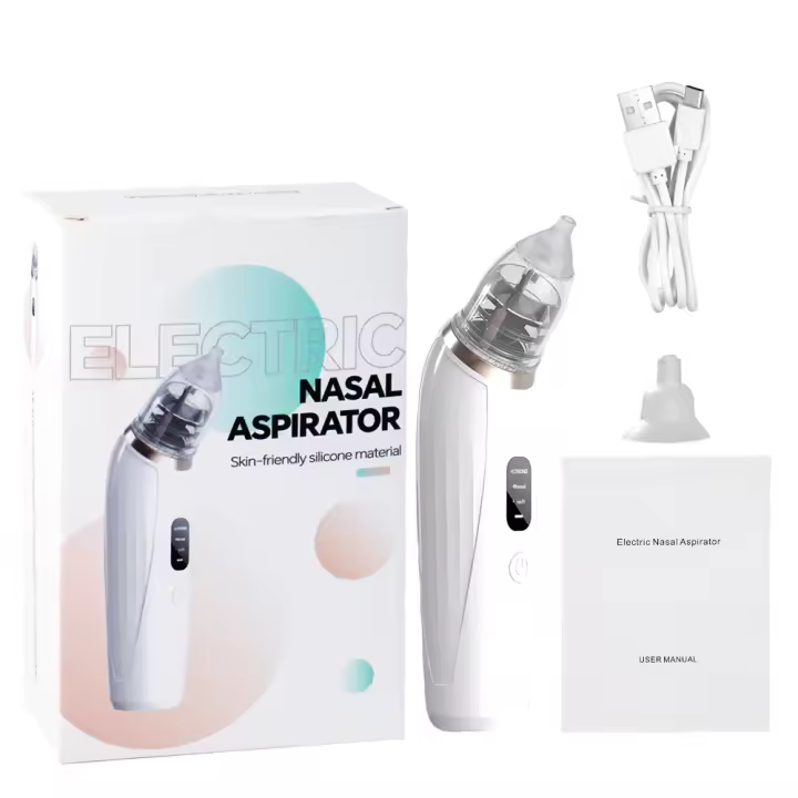 Aspirador nasal eléctrico antireflujo para bebés y niños pequeños limpiador de succión nasal eléctrico limpiador de congestión nasal doméstico blanco - 1