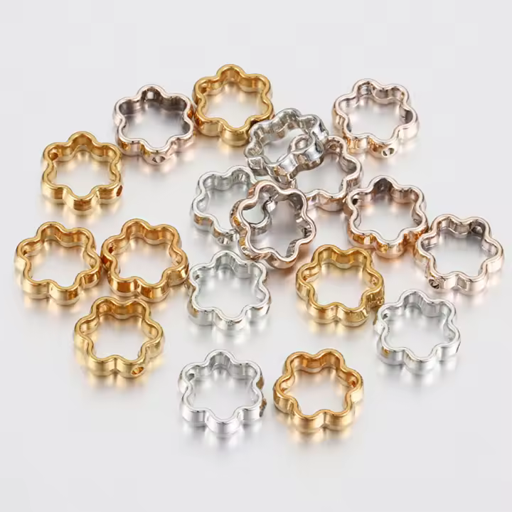 50pcs De Capas De Bolas Espaciadoras En Forma De Flor 12mm Para Hacer Joyas DIY Accesorios Para Collares Y Pulseras - 1