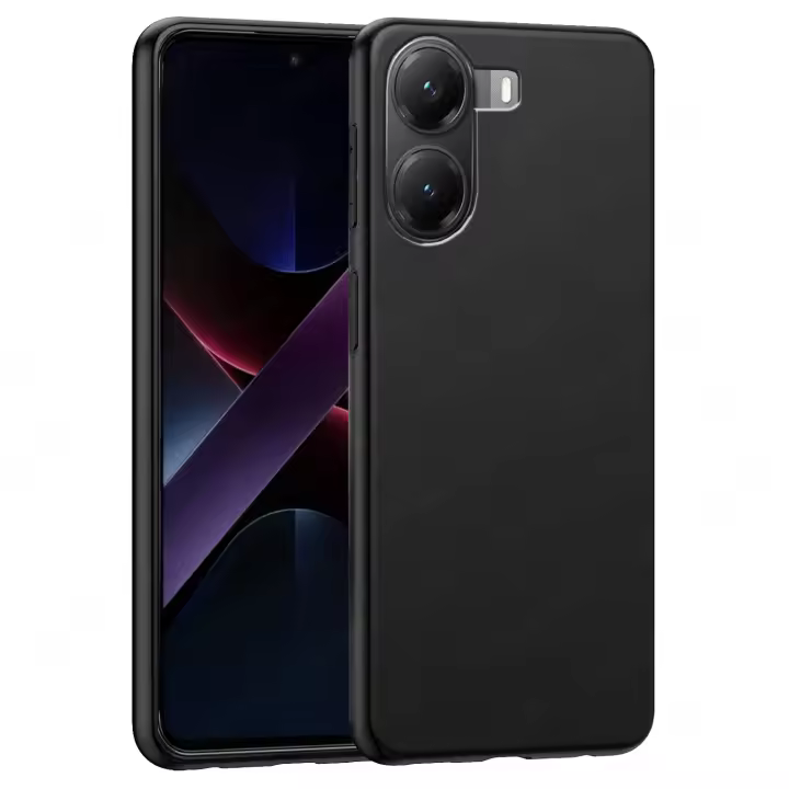 Funda + Protector Cristal Vidrio Templado Opcional Compatible Con XIAOMI POCO X7 PRO Carcasa Básica, Forro Gel TPU Silicona Líquida Mate Suave Flexible, Ligera, Color Negro Transparente, Ajuste Perfecto, Acceso Conectores, Case Meloenvias mle18 - 1