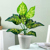 Planta Artificial De Monstera De 43 Cm Con 12 Hojas Hojas Verdes De Palma Tropicales Para Decoración De Jardín Y Hogar - details 2