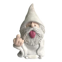Estatua De Gnome Con Dedo Medio Micro Landscape Decoración De Jardín Resina Figura De Jardín Provocativa Para Paisaje Exterior - details 1