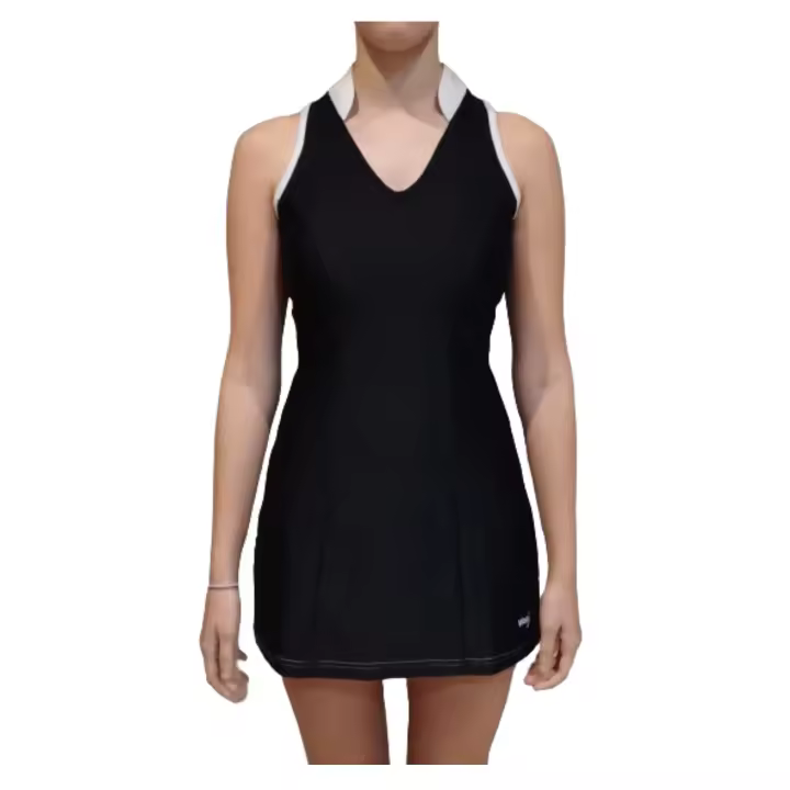 VESTIDO PADEL O TENIS, POLIAMIDA DISPONIBLE EN BLANCO, NEGRO Y AZUL WHITE LINE, MODELO WL 01 - 1