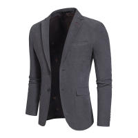 Otoño e Invierno nueva moda abrigo de lana de un solo pecho para hombres corto casual color sólido versátil abrigo delgado para hombres - details 3