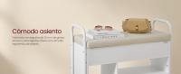 VASAGLE Banco Zapatero, Zapatero, Mueble de Entrada, Almacenamiento Interior Bajo la Tapa, Bolsillos de PU, Cómodas Asas, para Entrada, Salón, Dormitorio, Marrón Rústico y Negro Tinta/Blanco Nube y Beige Capuchino - details 1