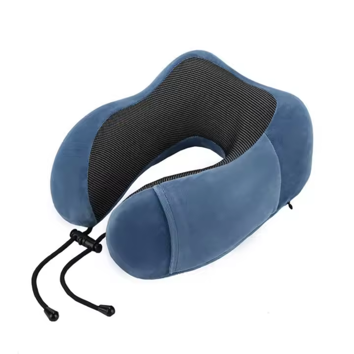 Almohada De Viaje En Forma De U De Espuma De Memoria Soporte Para Cuello Sin Bolsa De Transporte Tapones Para Los Oídos Y Máscara - 1