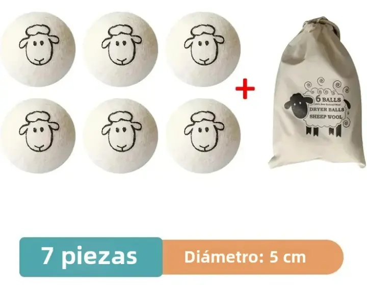 Bolas De Secado De Lana Reutilizables Kit De 5cm Para Ropa Suavizante Prácticas Para El Hogar Bolas De Secado Wool Drying Balls 8422 - 1