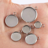20pcs Base De Cabochón De Acero Inoxidable 14/20/25mm Para Colgantes DIY Encaje Charms Pendiente Blanco Metal Herramienta De Joyería - details 4
