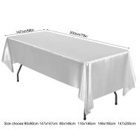 Mantel De Seda Satinada 1 PC Rectangular Suave Y Brillante Tela Suave Cubierta De Mesa De Poliéster 100% Para Hogar Fiestas Boda Y Banquete - details 0
